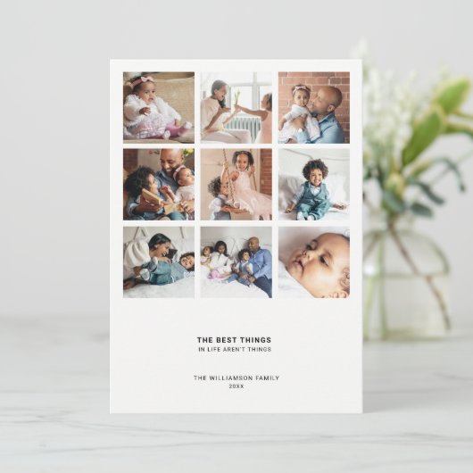 ミニマル モダン 引用 | 9 枚の写真 コラージュ シーズンカード (スタンド正面)