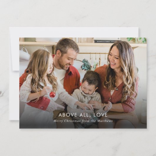 ミニマル モダン 愛のクリスマス フォト シーズンカード (正面)