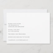 ミニマル モダン 横 フォト トレンディー ウェディング 招待状 (裏面)