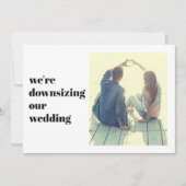 ミニマル モダン 残念ながら結婚式のゲスト数を縮小します 案内状 (正面)