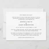 ミニマル モダン 私たちの結婚式は縮小します 結婚写真 案内状 (裏面)