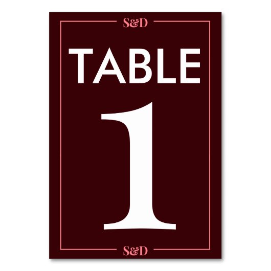 ミニマル モダン 編集可能 ウェディング テーブルナンバー (正面)