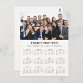 ミニマル モダン | 2018 年 会社写真 カレンダー ポストカード (正面/裏面)