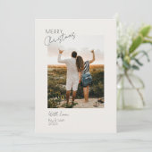 ミニマル モダン 2 フォト メリークリスマス カード (スタンド正面)