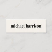 ミニマル モダン QR コード クリーム スキニー名刺 (正面)