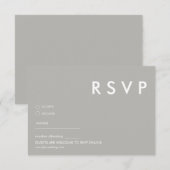 ミニマル モダン RSVP カード | グレー ウェディング (正面/裏面)