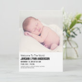 ミニマル モッズ ベイビー フォト 誕生発表 カード (スタンド正面)