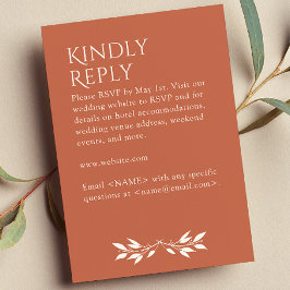 ミニマル・モノグラムストライプの銅レッド 出欠カード