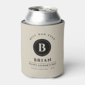 ミニマル・モノグラム最高のパパパーソナライズされたクール 缶クーラー (缶正面)
