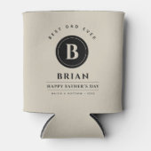 ミニマル・モノグラム最高のパパパーソナライズされたクール 缶クーラー (正面)