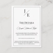 ミニマル・モノグラム結婚ズ | ヘビーホワイト エンクロージャーカード (正面)