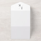 ミニマル・モノグラム結婚ズ | ヘビーホワイト オールインワン招待状 (外側)