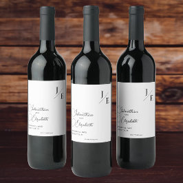 ミニマル・モノグラム結婚ズ | ヘビーホワイト ワインラベル