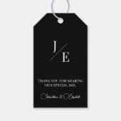 ミニマル・モノグラム結婚ズ |黒 ギフトタグ (正面)