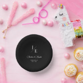 ミニマル・モノグラム結婚ズ |黒 ペーパーボウル (パーティー)