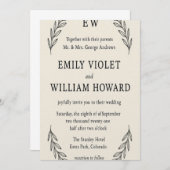 ミニマル・モノグラム結婚式招待状» 招待状 (正面/裏面)