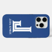 ミニマル モノグラム ブルー Case-Mate iPhoneケース (裏面 (横))