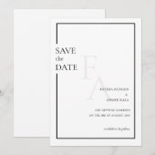 ミニマル モノグラム ムスリム ウェディング セーブ ザ デート セーブザデート (正面/裏面)