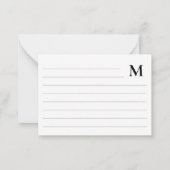 ミニマル・モノグラム・ルールド ノートカード (裏面)