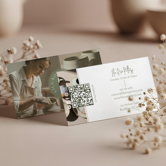 ミニマル モノグラム 手作り陶芸 フォト コラージュ 名刺