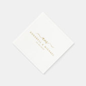 ミニマル，モノグラム，手書きフォント結婚, スタンダードカクテルナプキン (角)