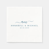 ミニマル，モノグラム，手書きフォント結婚, スタンダードカクテルナプキン (正面)