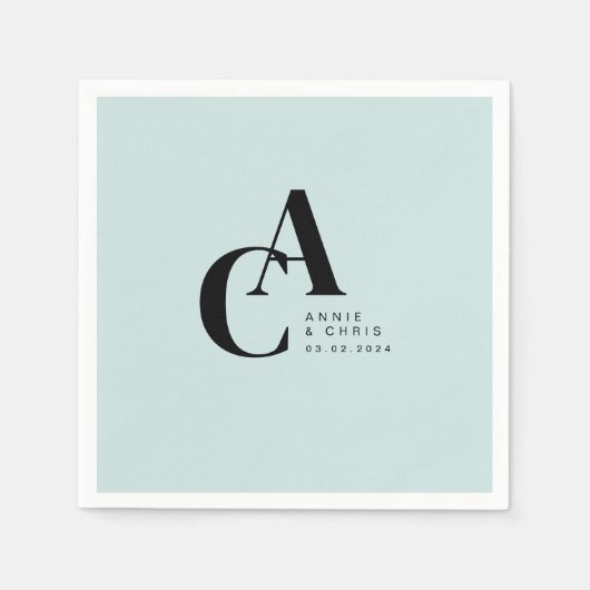 ミニマル，モノグラム，手書きフォント結婚, スタンダードカクテルナプキン (正面)