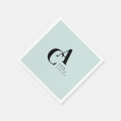 ミニマル，モノグラム，手書きフォント結婚, スタンダードカクテルナプキン (角)