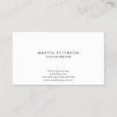 ミニマル・モノグラム |濃い灰色の白い四角 名刺 (裏面)