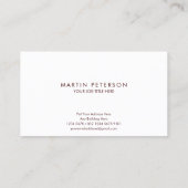 ミニマル・モノグラム |濃い赤の白い四角 名刺 (裏面)