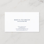 ミニマル・モノグラム |濃い青の白い四角 名刺 (裏面)