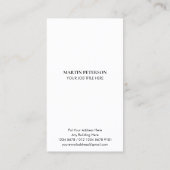 ミニマル・モノグラム |黒の白い四角い枠 名刺 (裏面)