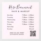 ミニマル ライトピンク ビジネスアワー ウィンドウクリング ウィンドウサイン (シート)