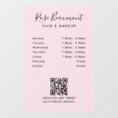 ミニマル ライトピンク ビジネスアワー ウィンドウクリング ウィンドウサイン (シート)