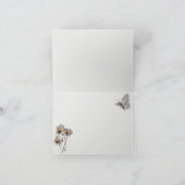 ミニマル ラインアート テラコッタ ポピー サンキューカード (内部)