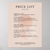 ミニマル ライン アート 女性瞑想サロン 料金表 ポスター (正面)