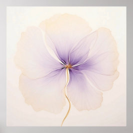 ミニマル ラベンダー オーキッド 水彩 花 ポスター
