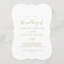 ミニマル リーフ | ゴールド モノグラム バック ウェディング