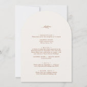 ミニマル リーフ | ボヘミアンクリーム アーチ オールインワン ウェディング 招待状 (裏面)