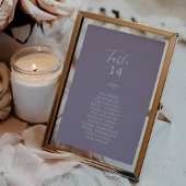 ミニマル リーフ | ラベンダー ハンギング シーティング チャート カード