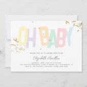 ミニマル レインボー ジェンダーニュートラル おしゃれ ベビーシャワー 招待状 (正面)