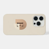 ミニマル レター E スマホケース - 美しいモノグラム D iPhoneケース (裏面横)