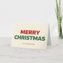 ミニマル レトロ ブロックスクリプト メリークリスマス シーズンカード