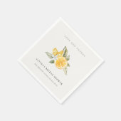 ミニマル レモン ボタニカル ボーホー サンクス ブライズシャワー スタンダードカクテルナプキン (角)