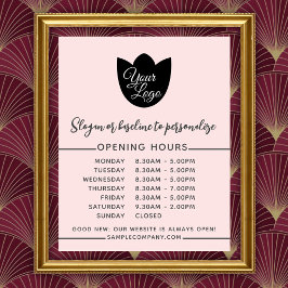 ミニマル ロゴを追加 簡単な営業時間 ポスター