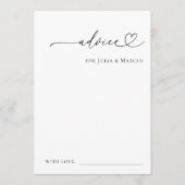 ミニマル ロマンティック ハート スクリプト シンプル ウェディング アドバイスカード (正面)