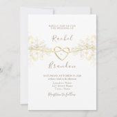 ミニマル ローズゴールド ウェディング 招待状 (正面)