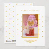 ミニマル ワン フォト ゴールデン イエロー ドット シーズンカード (正面/裏面)