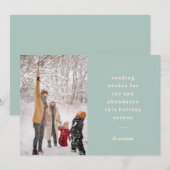 ミニマル ヴィンテージ ブルー タイポグラフィー  ホリデーシーズンへの願い シーズンカード (正面/裏面)