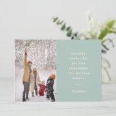 ミニマル ヴィンテージ ブルー タイポグラフィー  ホリデーシーズンへの願い シーズンカード (スタンド正面)